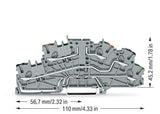 WAGO Installationsklemme 10A 0,25-4qmm Serie 2003 2003-6660 3pot gr Federzug
