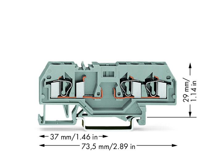 WAGO Reihenklemme 0,08-4qmm 1Etage 3kl Serie 281 281-610 gr 10A TS35
