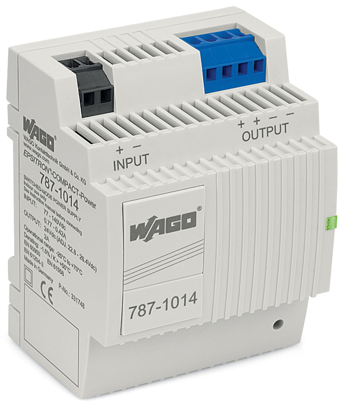 WAGO Gleichstromversorgung 24V 2A 4TE Serie 787 787-1014/072-000 Kurzschl.fest