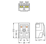 WAGO Klemmleiste 0,5-2,5qmm 24A 2p 20mm Serie 294 294-4022 Thermopl ws Federzug