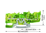 WAGO Schutzleiter-Reihenklemme 0,25-4qmm Serie 2022 2022-1407 gn/ge 1Etage TS35