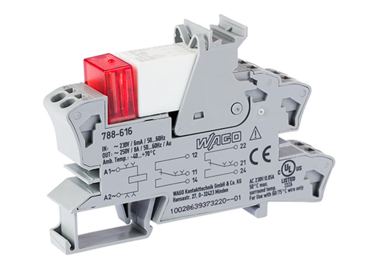 WAGO Schaltrelais 230V/AC 2W IP20 Serie 788 788-616 15x54x86mm Federzug