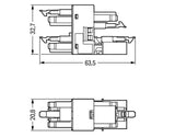 WAGO Verteilerblock PA 4Eing 4p 12Ausg Serie 890 890-1736 400V 16A IP20