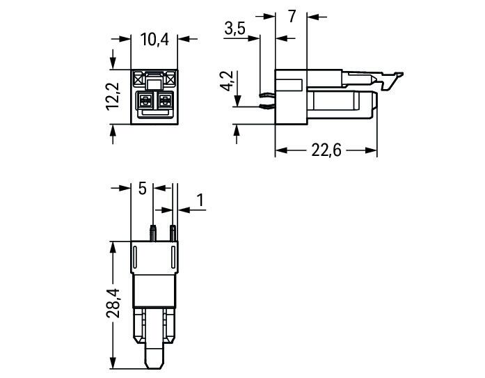 WAGO Steckverbinder Gebäude Buchse 2p Serie 890 890-802/011-000 Federzug 250V