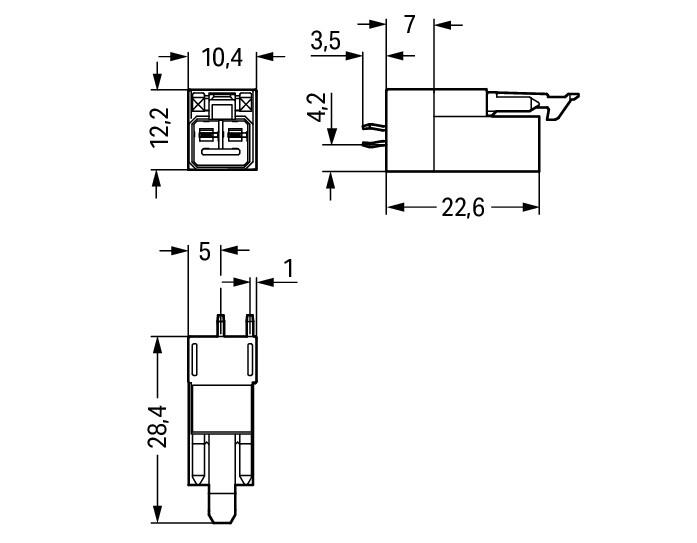 WAGO Steckverbinder Gebäude Stecker 2p Serie 890 890-892/011-000 Federzug 250V