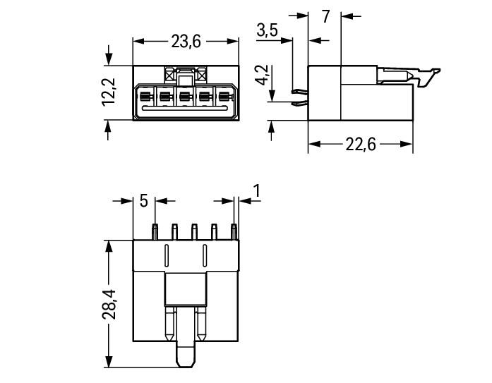 WAGO Steckverbinder Gebäude Stecker 5p Serie 890 890-895/011-000 Federzug 400V