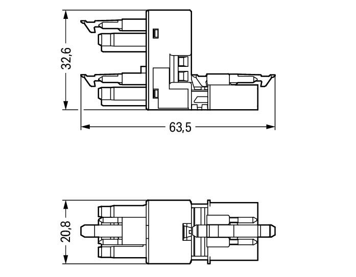 WAGO H-Verteiler PA 4Eing 4p 8Ausg 400V Serie 890 890-1783 16A IP20