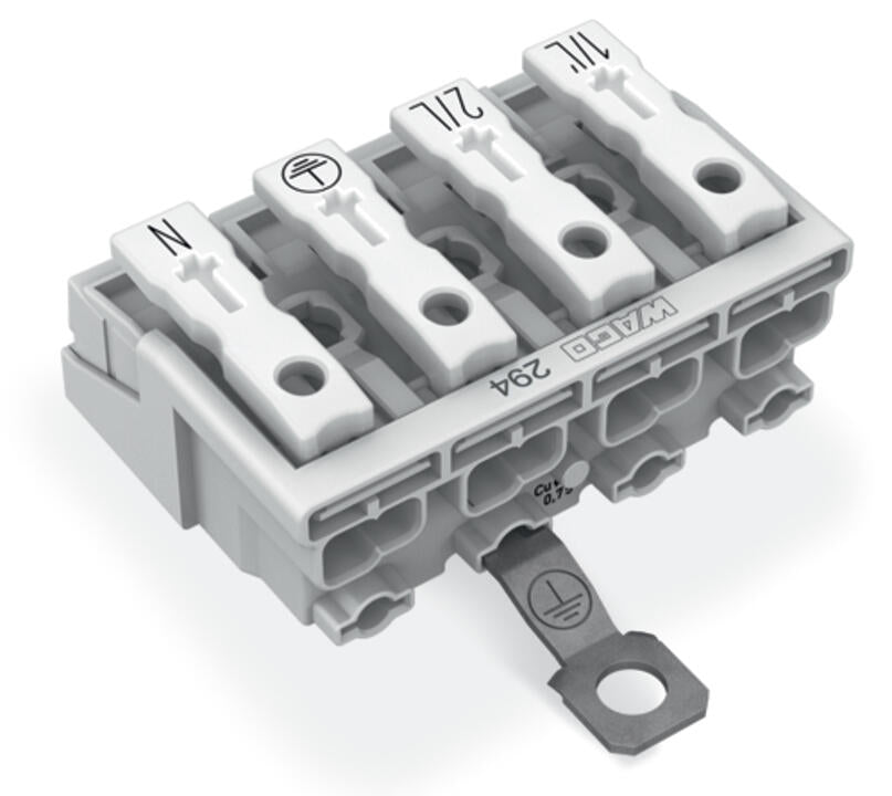WAGO Klemmleiste 0,5-2,5qmm 24A 4p 40mm Serie 294 294-4424 Thermopl ws Federzug