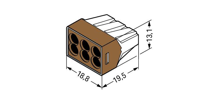 WAGO Steckklemme 6f 400V 32A 1,5-4qmm br 773-606 f.Massivleit