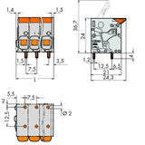 WAGO Printklemme 6f 1re gr RM=7,5 2606-1106 Federzug/Löt 0,2-10qmm