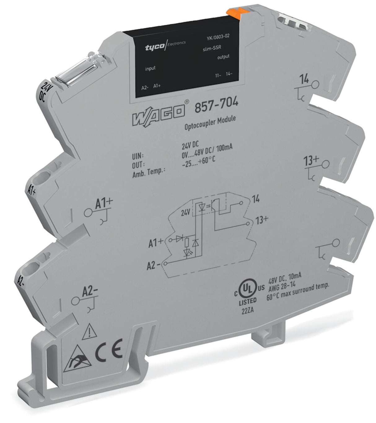WAGO Optokoppler 24V 0,1A 0-48V elektr Serie 857 857-704 LED