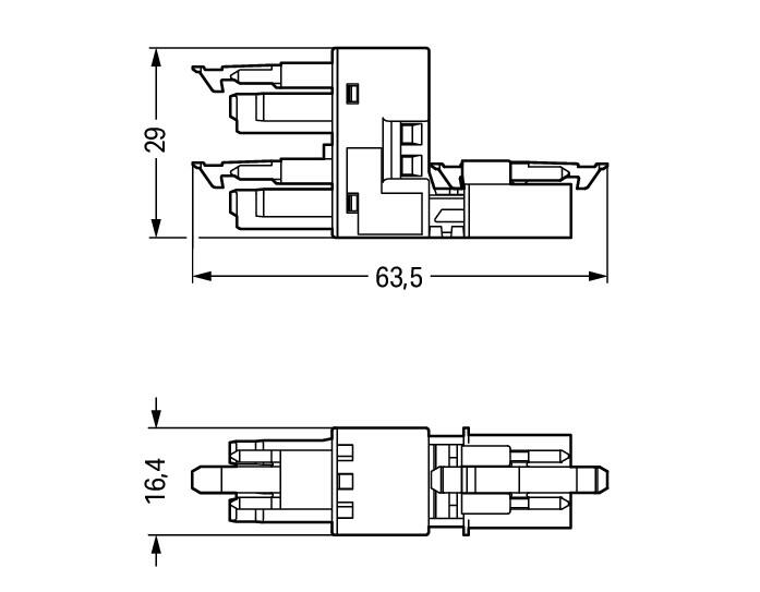 WAGO H-Verteiler PA 3Eing 3p 6Ausg 250V Serie 890 890-1762 16A IP20 hfr