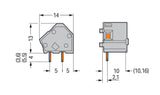 WAGO Printklemme 1f 1re hgn RM=10,16 Serie 236 236-767/332-000 Federzug/Löt