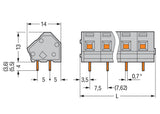 WAGO Printklemme 3f 1re gr RM=7,62 Serie 236 236-503/332-000 Federzug/Löt
