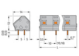 WAGO Printklemme 8f 1re lgr RM=10,16 Serie 236 236-608/000-009/999-950 Federz