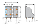 WAGO Printklemme 8f 2re gr RM=10 Serie 736 736-704 Federzug/Löt