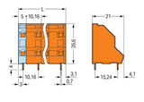 WAGO Printklemme 4f 2re or RM=10,16 Serie 736 736-802 Federzug/Löt