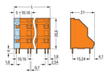 WAGO Printklemme 6f 2re or RM=10,16 Serie 736 736-853 Federzug/Löt