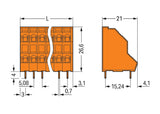 WAGO Printklemme 12f 2re or RM=5,08 Serie 736 736-306 Federzug/Löt