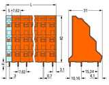 WAGO Printklemme 6f 3re or RM=7,62 Serie 737 737-602 Federzug/Löt