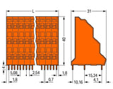 WAGO Printklemme 12f 3re or RM=5,08 Serie 737 737-404 Federzug/Löt