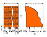 WAGO Printklemme 48f 4re or RM=5,08 Serie 738 738-412 Federzug/Löt