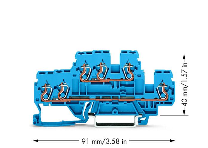 WAGO Reihenklemme 2Etagen 3kl bl 24A Serie 870 870-534 TS35