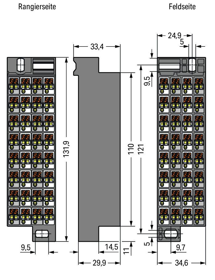 WAGO Durchführungsklemme 10A 0,08-1,5qmm Serie 726 726-770 32p Federzug