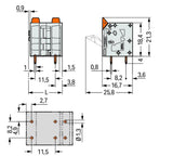 WAGO Printklemme 10f 1re gr RM=11,5 Serie 2604 2604-3510 Federzug/Löt