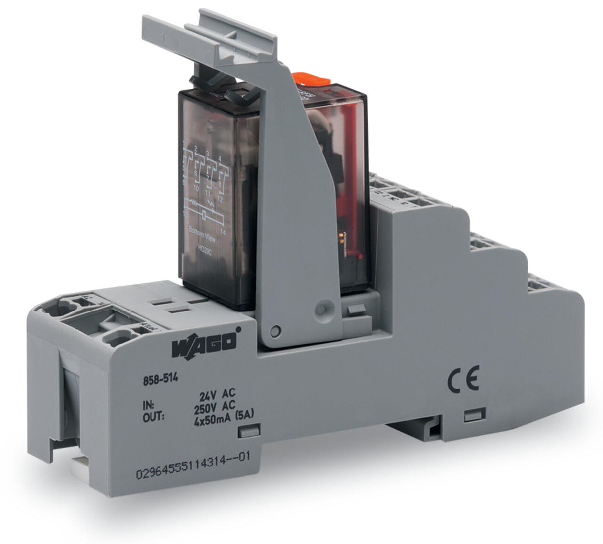 WAGO Schaltrelais 230V/AC 4W IP20 Serie 858 858-518 31x73x97mm Federzug