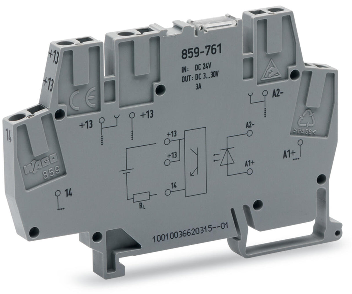 WAGO Optokoppler 15-27V 3A 3-30V elektr Serie 859 859-761 LED