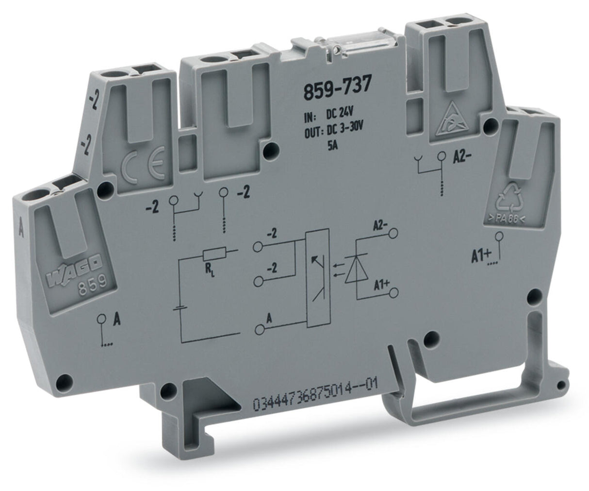 WAGO Optokoppler 15-30V 5A 3-30V elektr Serie 859 859-737 LED