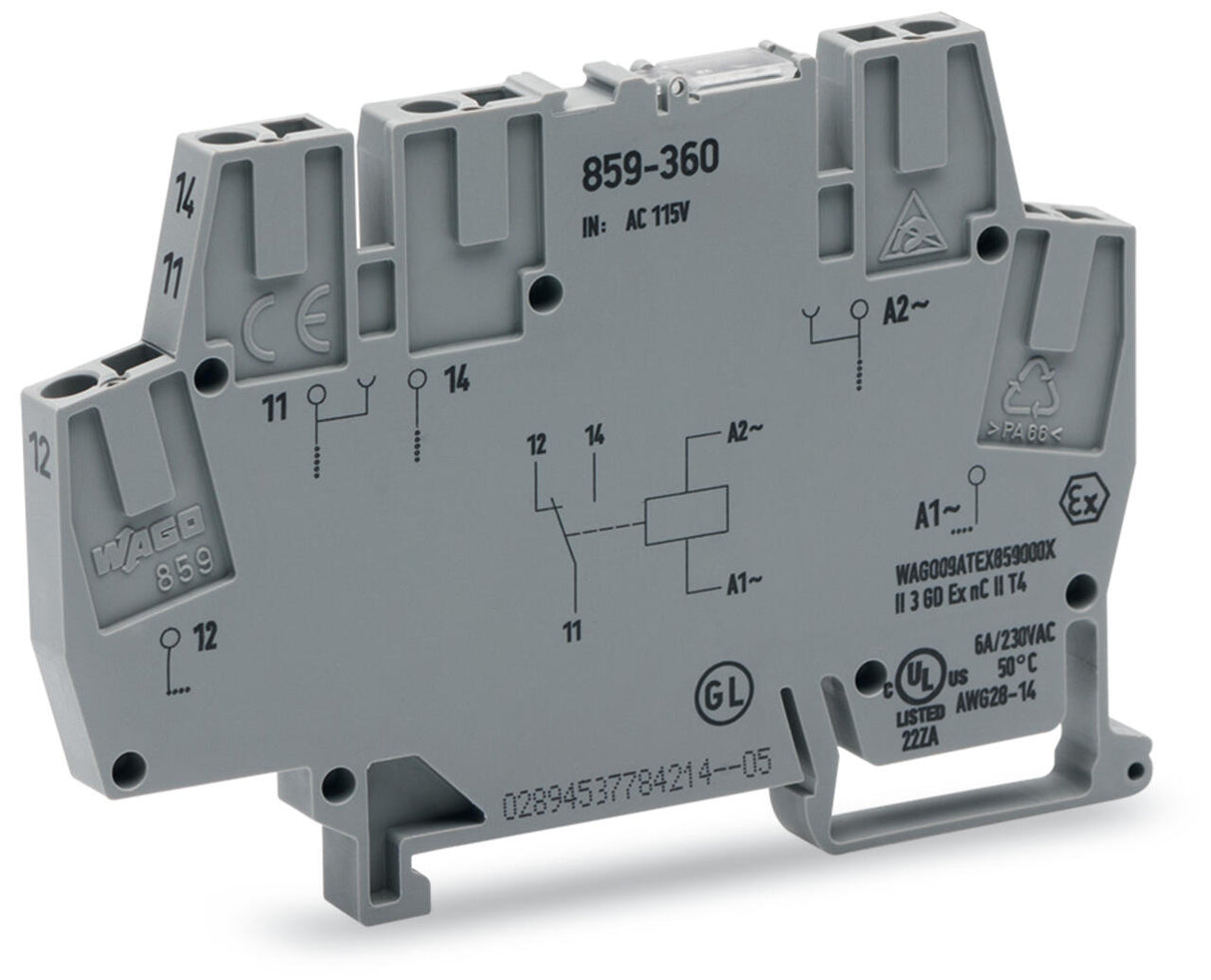 WAGO Schaltrelais 230V/AC 1W IP20 Serie 859 859-359 6x56x91mm Federzug