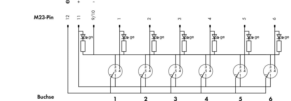 WAGO Verteiler Sensor/Aktor 6Steckpl 4p Serie 757 757-164 32V M12