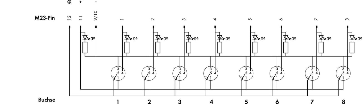 WAGO Verteiler Sensor/Aktor 8Steckpl 4p Serie 757 757-184 32V M12