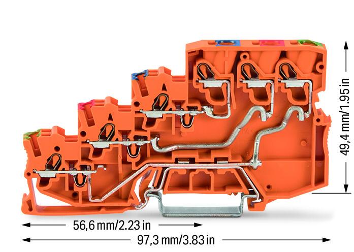 WAGO Initiator/Aktor-Klemme 4Etagen 28A Serie 2000 2000-5457/1102-953 0,14-1,5qm