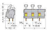 WAGO Printklemme 10f 1re gr RM=10,16 Serie 257 257-660 Federzug/Löt