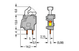 WAGO Printklemme 1f 1re lgr RM=5,08 Serie 257 257-843 Federzug/Löt