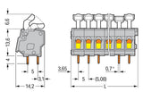 WAGO Printklemme 5f 1re gr RM=5,08 Serie 257 257-455 Federzug/Löt