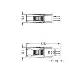 WAGO Steckverbinder Gebäude Buchse 2p 3A Serie 893 893-1002 Federzug 50V 0,8qmm