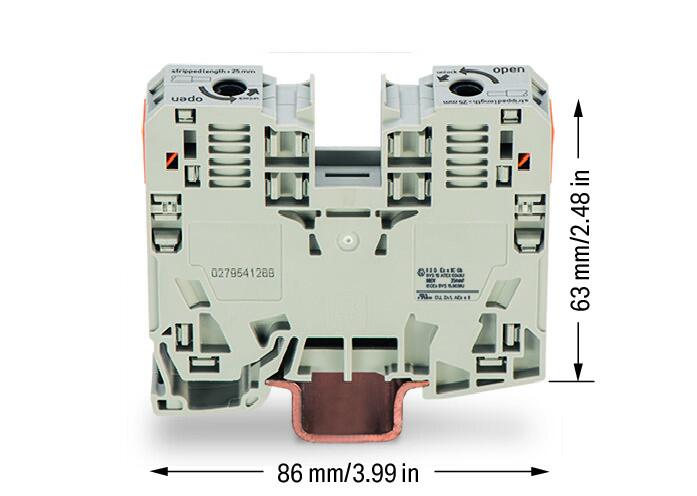 WAGO Reihenklemme 6-35qmm 1Etage 2kl gr Serie 285 285-935 125A TS35