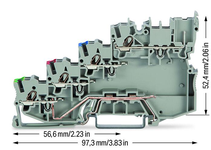 WAGO Initiator/Aktor-Klemme 4Etagen Serie 2020 2020-5417 0,14-1,5qmm 13,5A