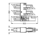 WAGO H-Verteiler PA 1Eing 2p 5Ausg 250V 890-1907 16A IP20 hfr