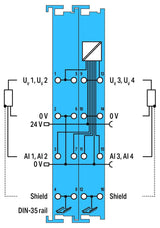 WAGO Analoges I/O-Modul DC 24V Federzug 750-486/040-000 Eing.Strom
