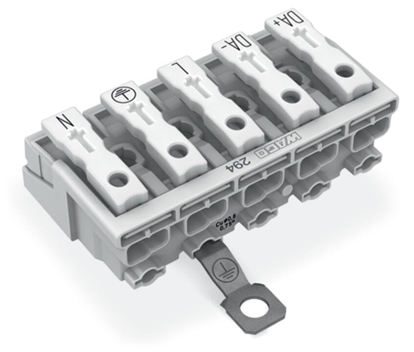 WAGO Klemmleiste 0,5-2,5qmm 24A 5p 50mm Serie 294 294-4435 Thermopl ws Federzug