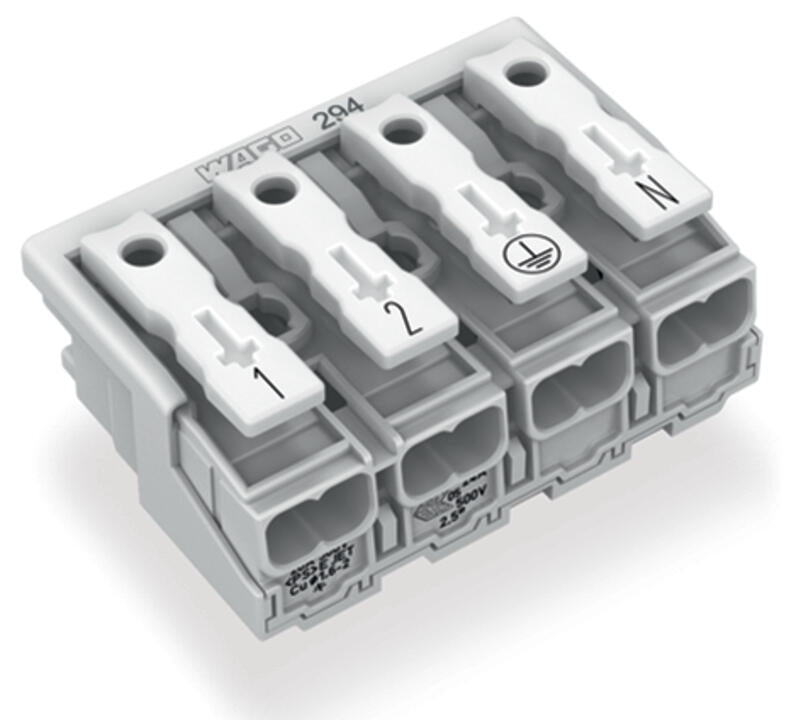 WAGO Klemmleiste 0,5-2,5qmm 24A 4p 40mm Serie 294 294-4014 Thermopl ws Federzug