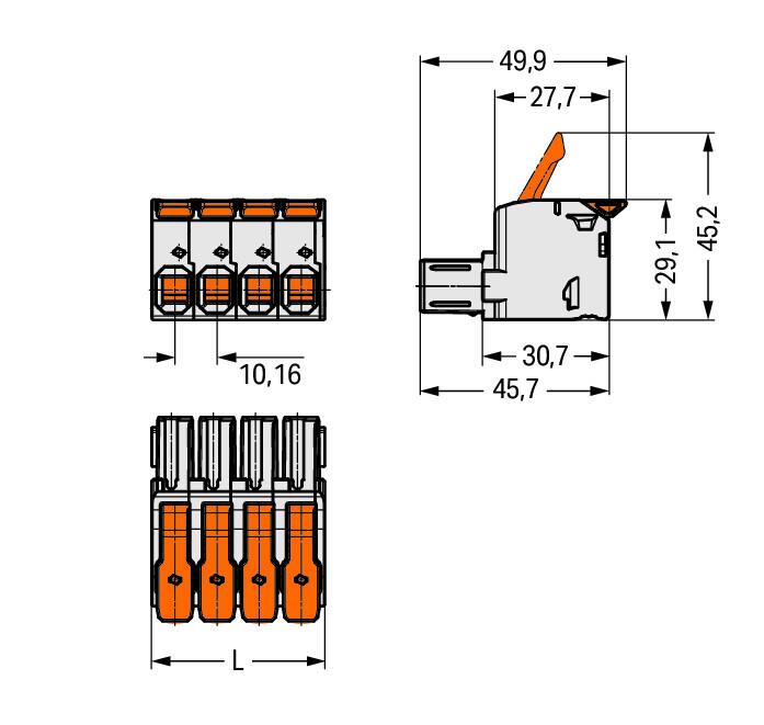 WAGO Verbindungsklemme 0,75-25qmm 76A 4p 832-1104/322-000 Thermopl 10,16mm lgr