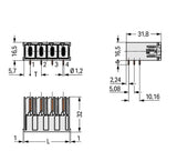 WAGO Platinenstecker Stift 1p lgr 3re 832-3624 10,16mm zinn Löt 1,5mm
