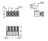 WAGO Platinenstecker Stift 1p lgr 3re 832-3645 10,16mm zinn Löt 1,5mm