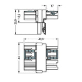 WAGO T-Verteiler PA 4Eing 4p 8Ausg 400V Serie 770 770-1732 25A IP20 hfr